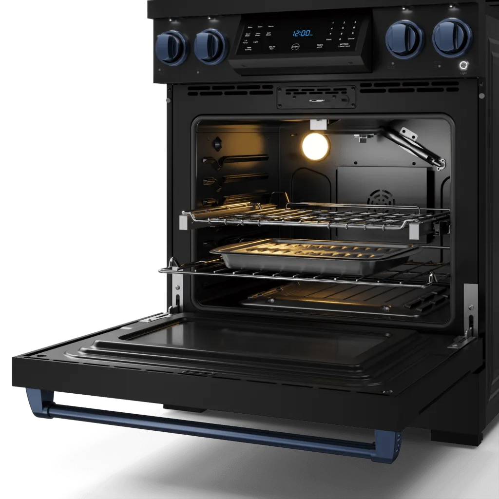 Thor Kitchen RSG30BLPBLU 30 Inch Professional Lp Range With Tilt Panel Touch Control In Matte Black/Blue Gordon Ramsay Series - Rsg30Blp-Blu
