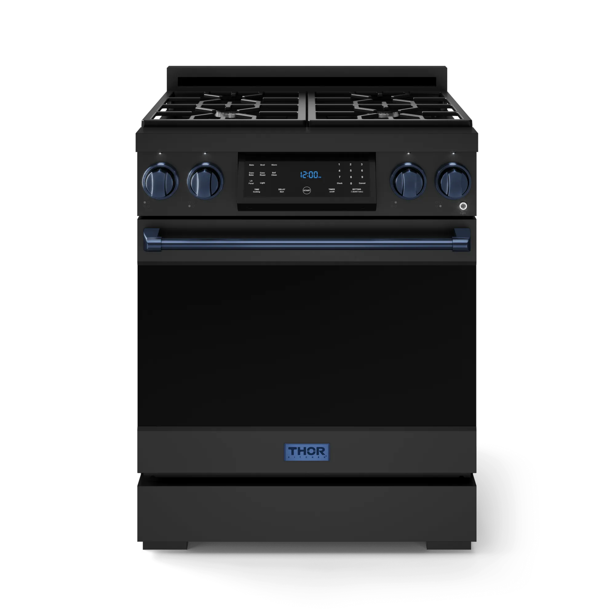 Thor Kitchen RSG30BLPBLU 30 Inch Professional Lp Range With Tilt Panel Touch Control In Matte Black/Blue Gordon Ramsay Series - Rsg30Blp-Blu