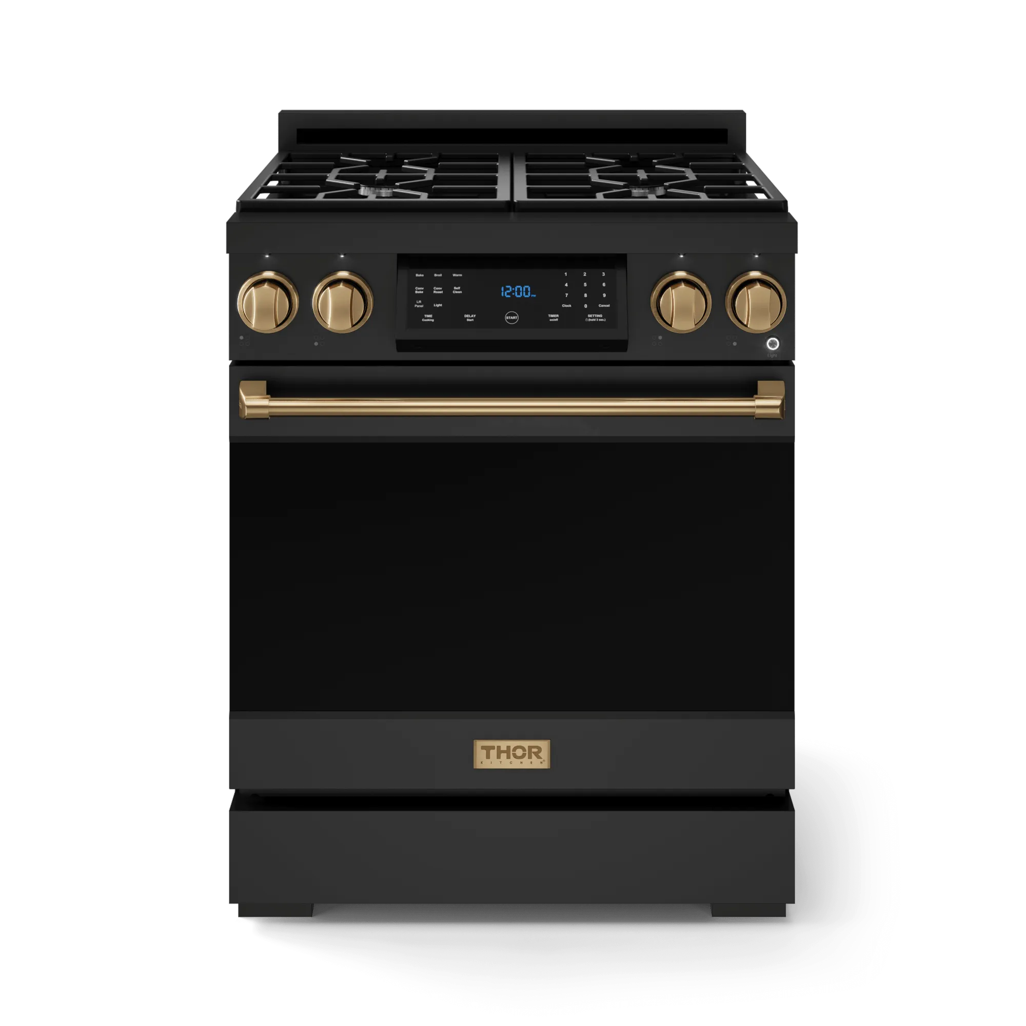 Thor Kitchen RSG30BLPBRZ 30 Inch Professional Lp Range With Tilt Panel Touch Control In Matte Black/Bronze Gordon Ramsay Series - Rsg30Blp-Brz