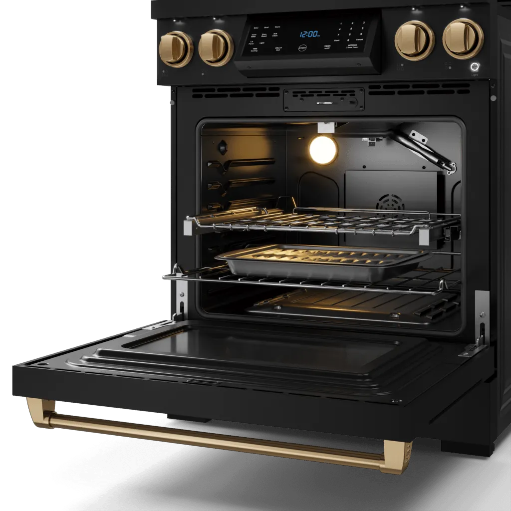 Thor Kitchen RSG30BLPBRZ 30 Inch Professional Lp Range With Tilt Panel Touch Control In Matte Black/Bronze Gordon Ramsay Series - Rsg30Blp-Brz