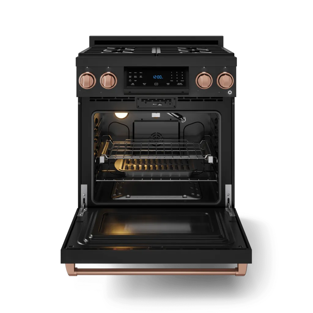 Thor Kitchen RSG30BRSG 30 Inch Professional Gas Range With Tilt Panel Touch Control In Matte Black/Rose Gold Gordon Ramsay Series - Rsg30B-Rsg