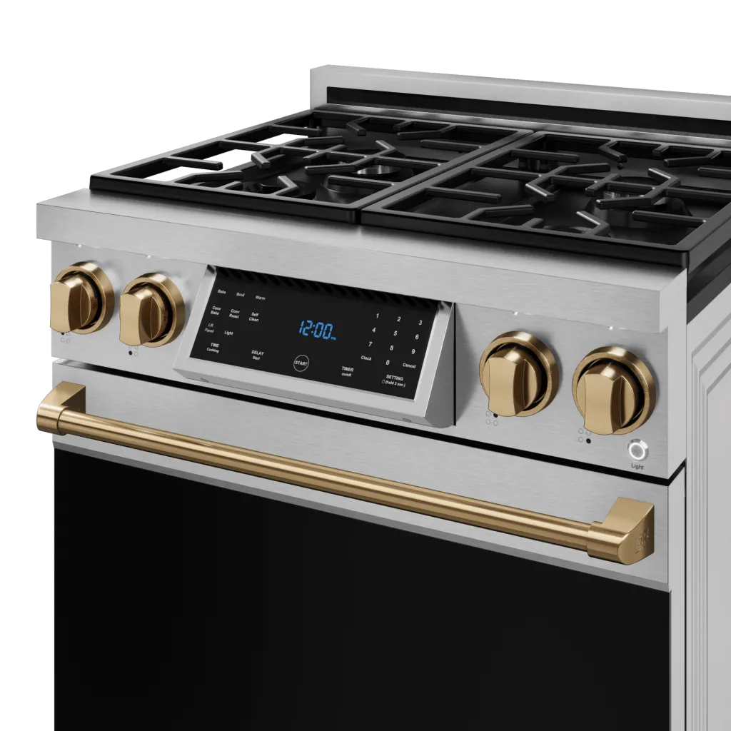 Thor Kitchen RSG30BRZ 30 Inch Professional Gas Range With Tilt Panel Touch Control In Stainless Steel/Bronze Gordon Ramsay Series - Rsg30-Brz