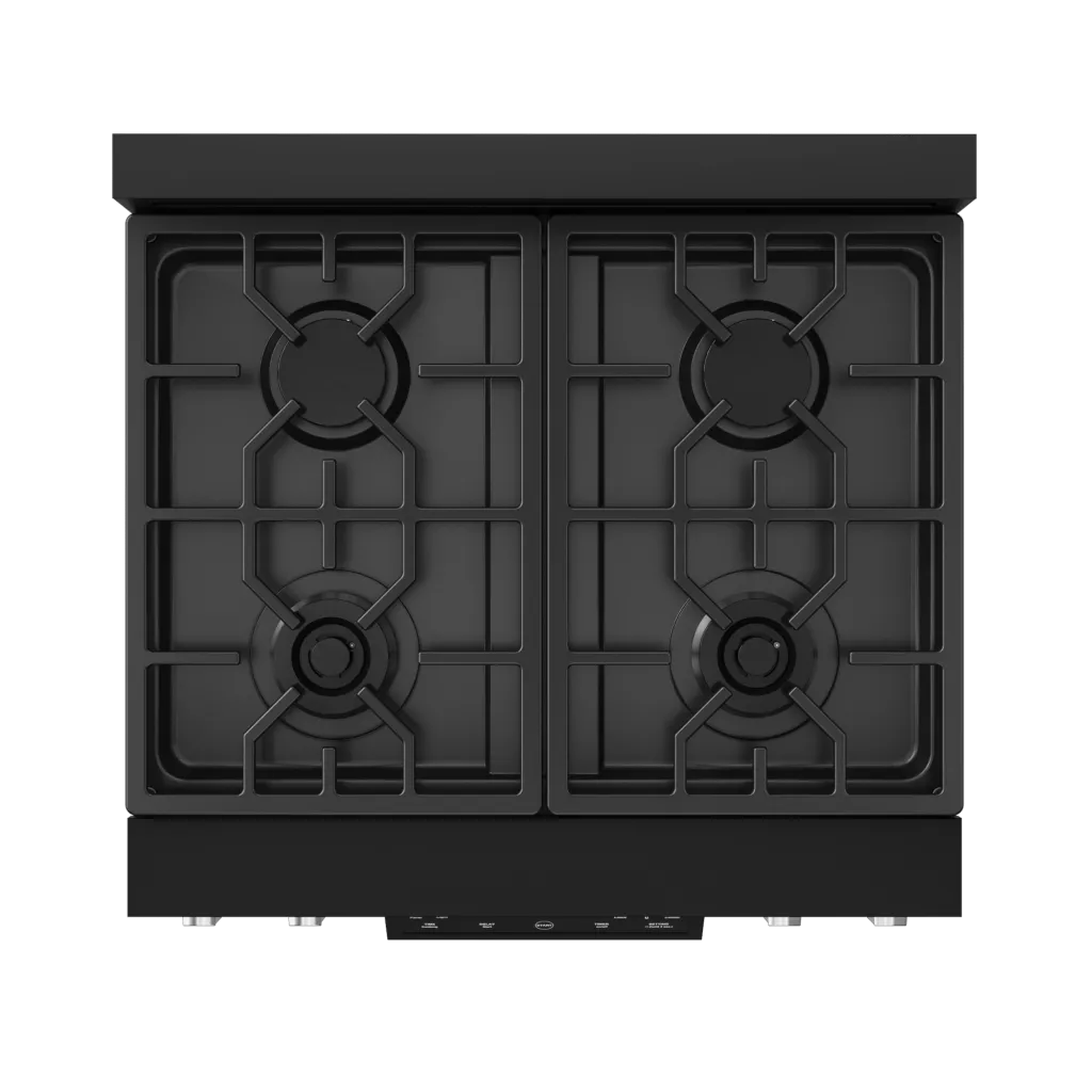 Thor Kitchen RSG30BSS 30 Inch Professional Gas Range With Tilt Panel Touch Control In Matte Black/Stainless Steel Gordon Ramsay Series - Rsg30B-Ss