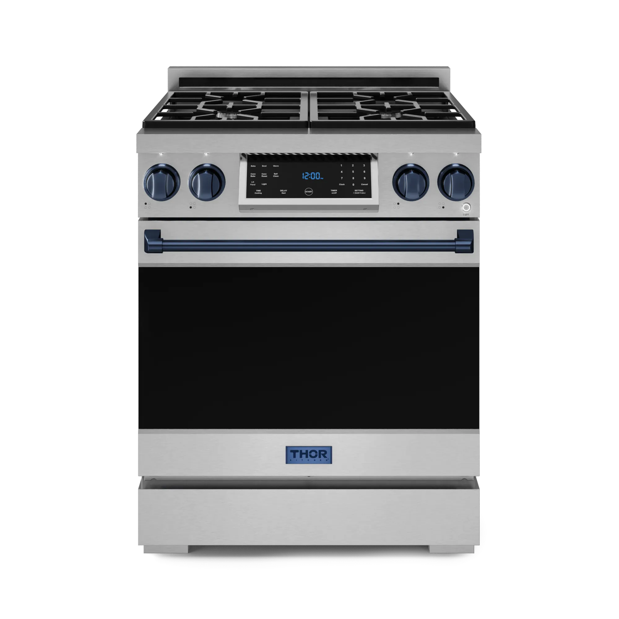 Thor Kitchen RSG30LPBLU 30 Inch Professional Lp Range With Tilt Panel Touch Control In Stainless Steel/Blue Gordon Ramsay Series - Rsg30Lp-Blu
