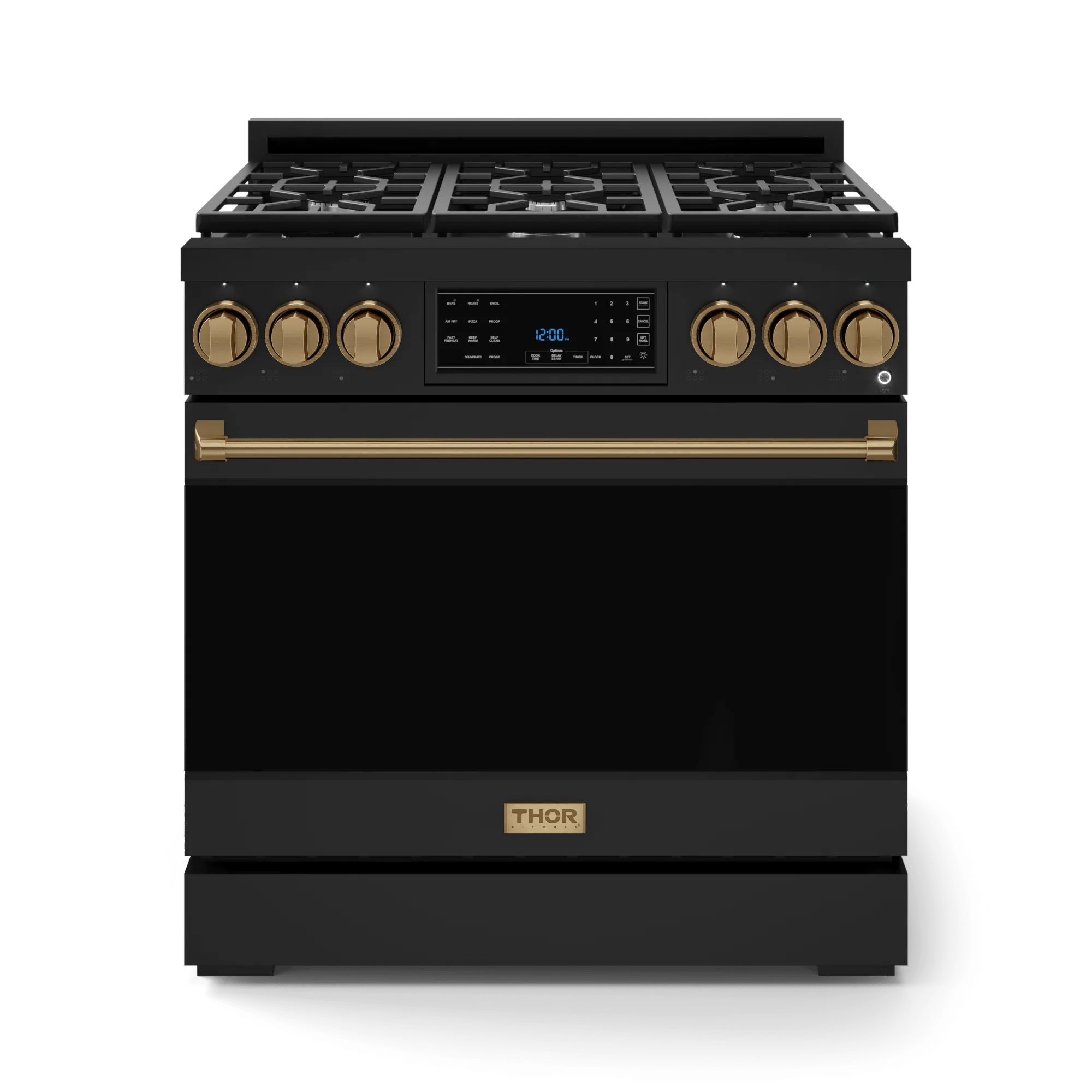 Thor Kitchen RSG36BBRZ 36 Inch Professional Gas Range With Tilt Panel Touch Control In Black/Bronze Gordon Ramsay Series - Rsg36B-Brz