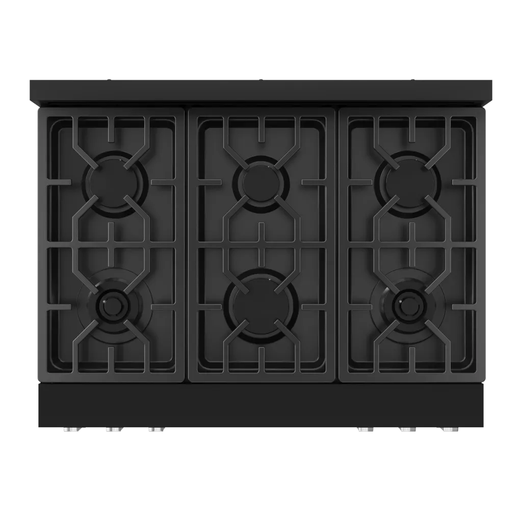 Thor Kitchen RSG36BSS 36 Inch Professional Gas Range With Tilt Panel Touch Control In Stainless Black/Stainless Steel Gordon Ramsay Series - Rsg36B-Ss