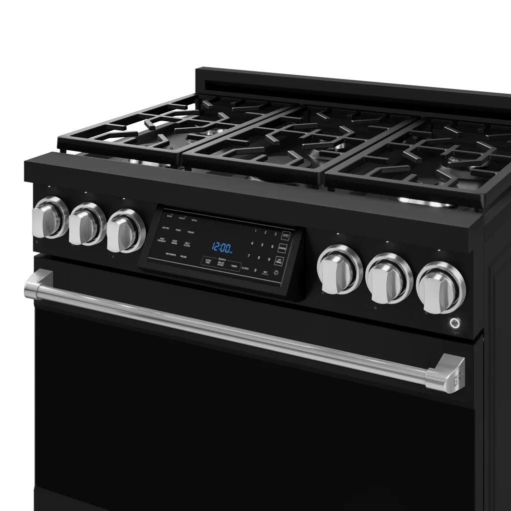 Thor Kitchen RSG36BSS 36 Inch Professional Gas Range With Tilt Panel Touch Control In Stainless Black/Stainless Steel Gordon Ramsay Series - Rsg36B-Ss