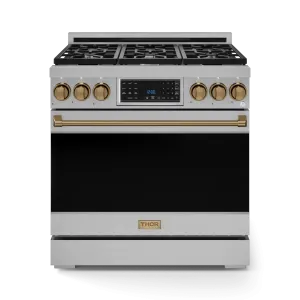 Thor Kitchen RSG36LPBRZ 36 Inch Professional Lp Range With Tilt Panel Touch Control In Stainless Steel/Bronze Gordon Ramsay Series - Rsg36Lp-Brz
