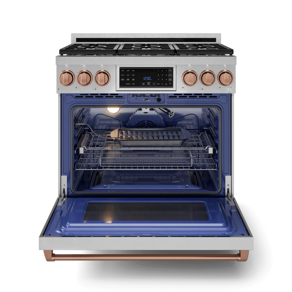Thor Kitchen RSG36RSG 36 Inch Professional Gas Range With Tilt Panel Touch Control In Stainless Steel/Rose Gold Gordon Ramsay Series - Rsg36-Rsg