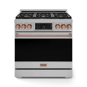 Thor Kitchen RSG36RSG 36 Inch Professional Gas Range With Tilt Panel Touch Control In Stainless Steel/Rose Gold Gordon Ramsay Series - Rsg36-Rsg