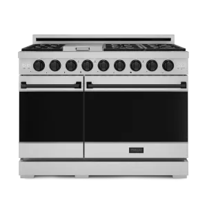 Thor Kitchen RSG48EBLK 48 Inch Professional Gas Range With Pro-Style Knobs In Stainless Steel/Black Gordon Ramsay Series - Rsg48E-Blk