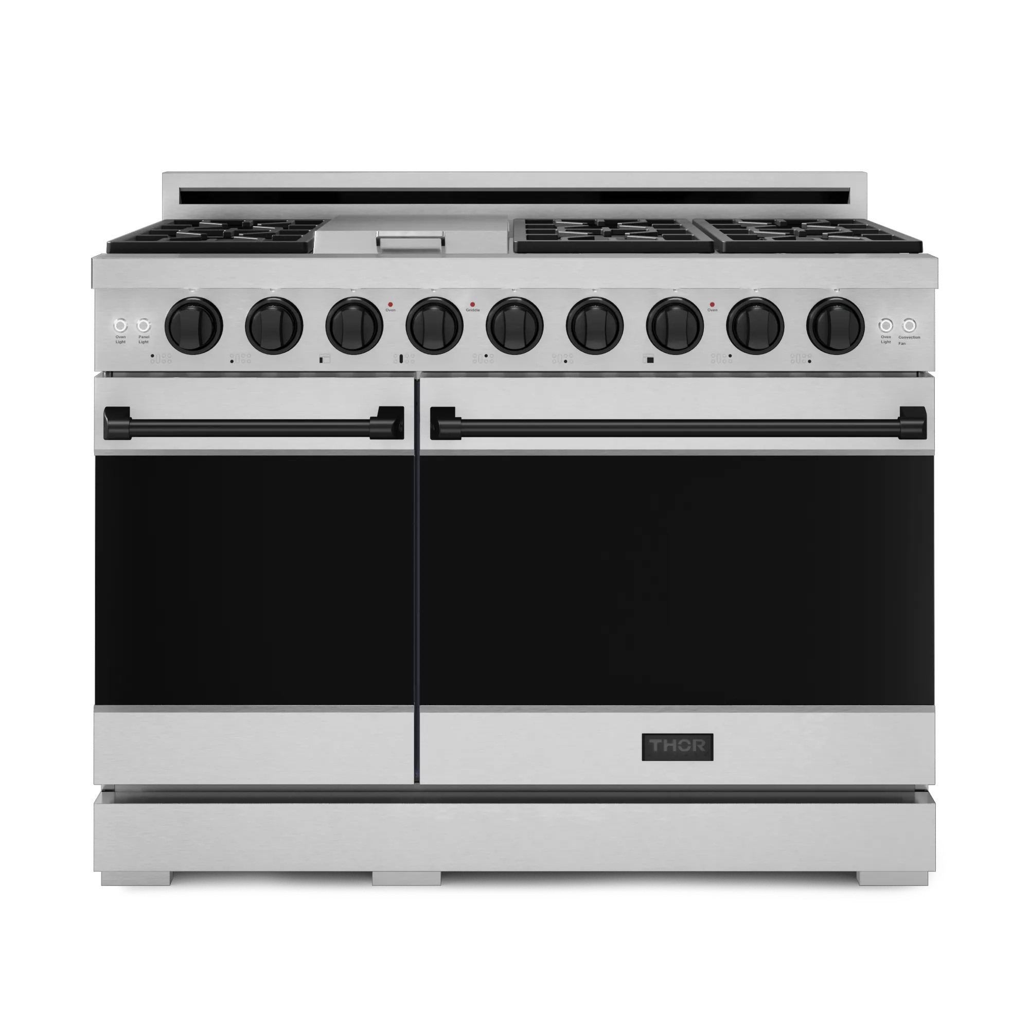 Thor Kitchen RSG48EBLK 48 Inch Professional Gas Range With Pro-Style Knobs In Stainless Steel/Black Gordon Ramsay Series - Rsg48E-Blk