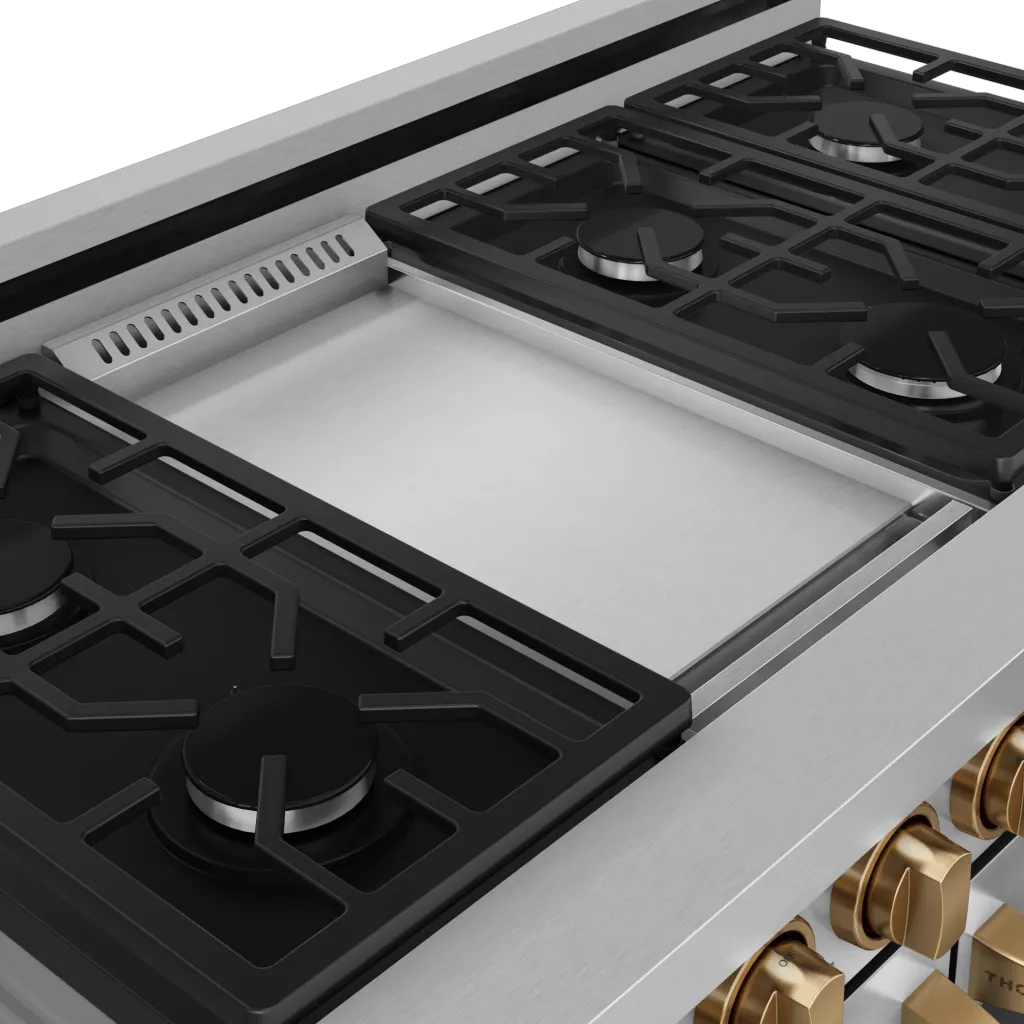 Thor Kitchen RSG48EBRZ 48 Inch Professional Gas Range With Pro-Style Knobs In Stainless Steel/Bronze Gordon Ramsay Series - Rsg48E-Brz