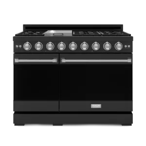 Thor Kitchen RSG48EBSS 48 Inch Professional Gas Range With Pro-Style Knobs In Black/Stainless Steel Gordon Ramsay Series - Rsg48Eb-Ss