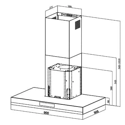Valenti VH 6119TS 900 mm Chimney Hood VH6119TS