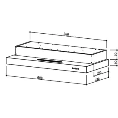 Valenti VH1026MS 600 mm Semi Integrated Hood VH 1026MS