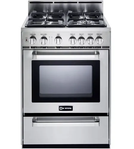 Verona VEFSGG244NSS Stainless Steel 24" Gas Range