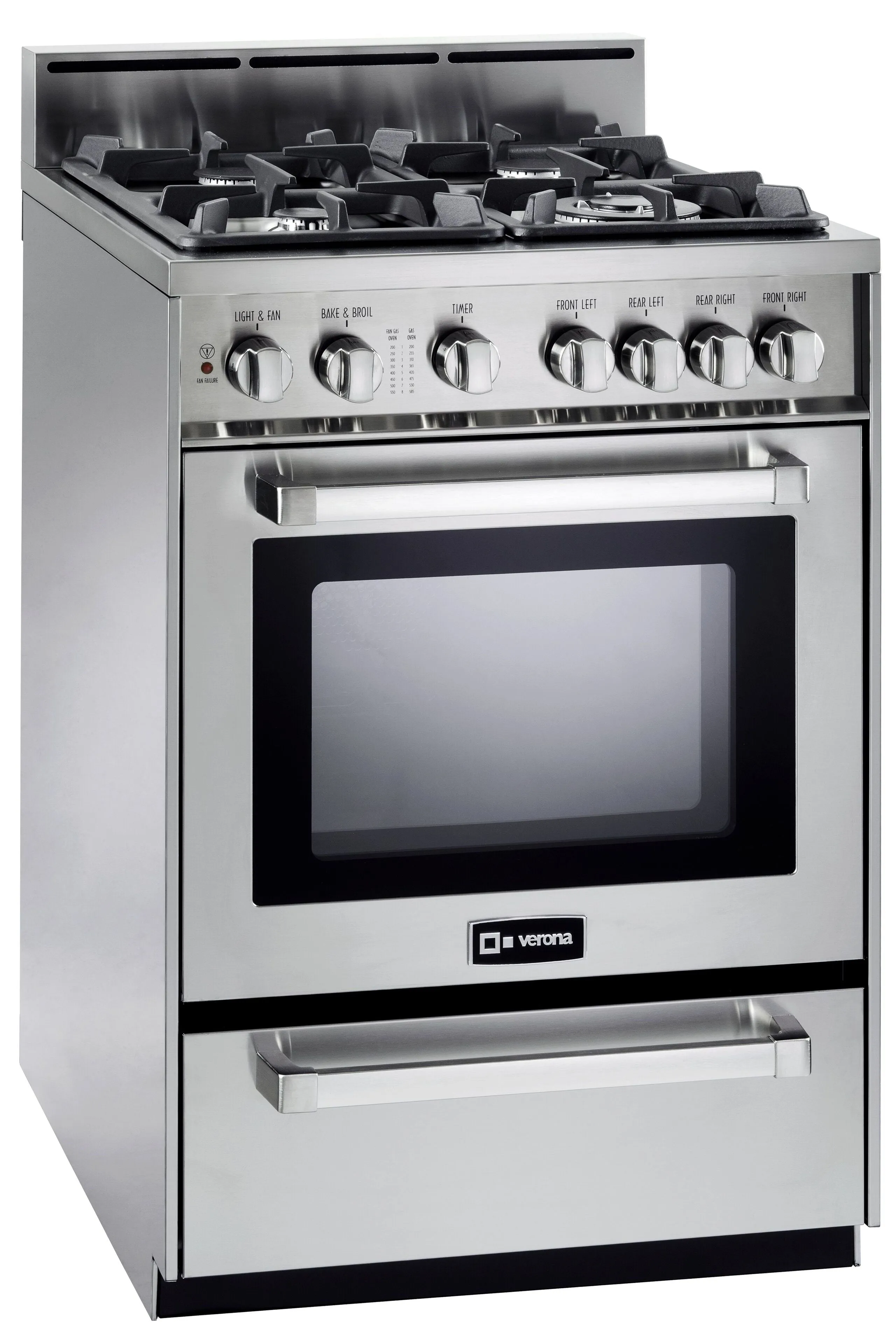 Verona VEFSGG244NSS Stainless Steel 24" Gas Range