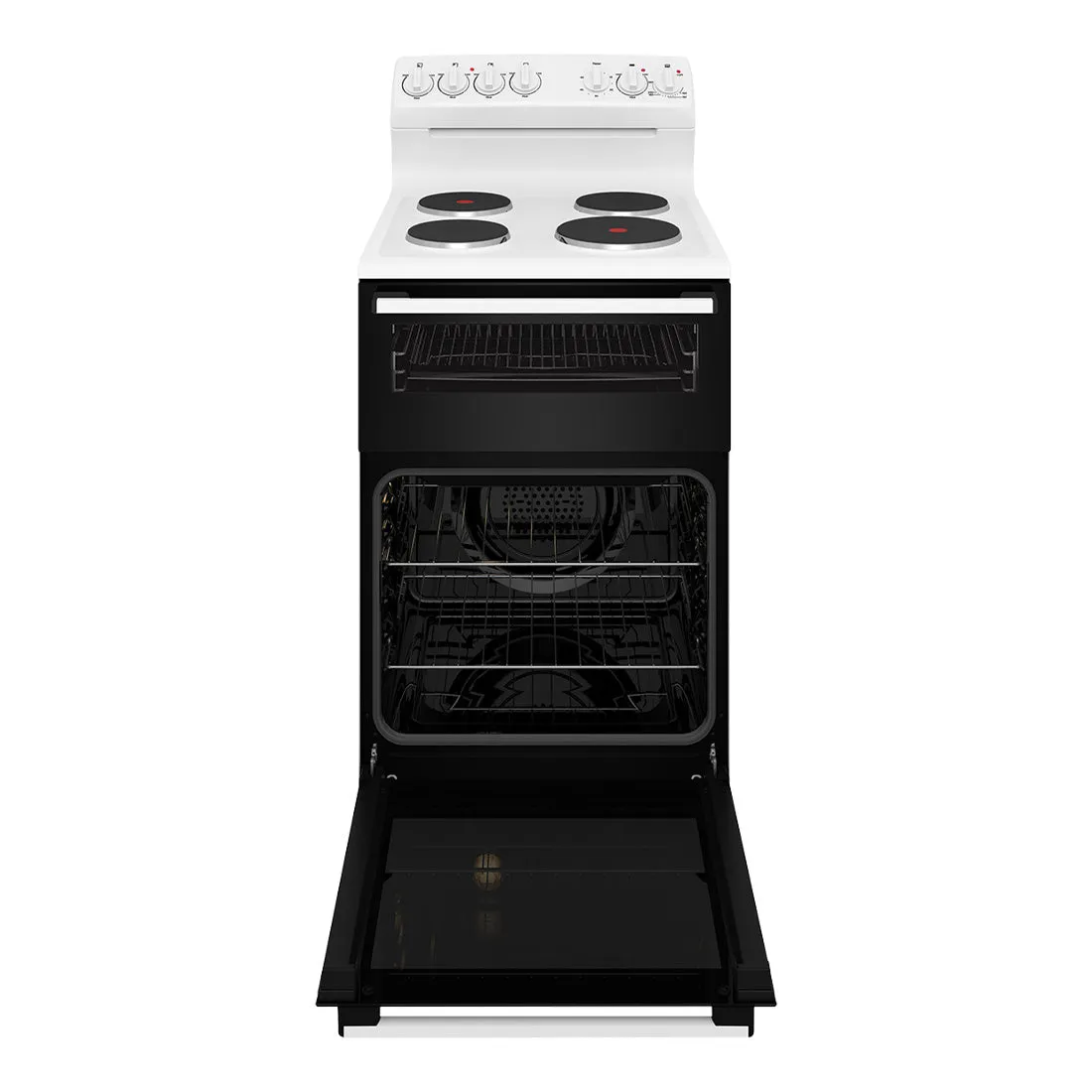 Westinghouse 54cm Freestanding Electric Oven and Solid Cooktop White