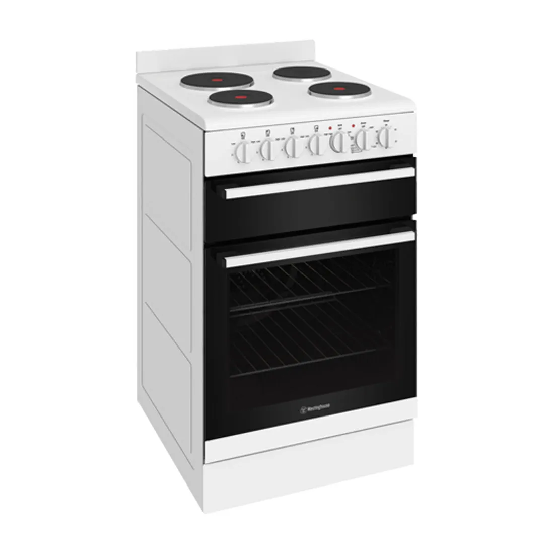 Westinghouse 54cm Freestanding Electric Oven and Solid Cooktop White