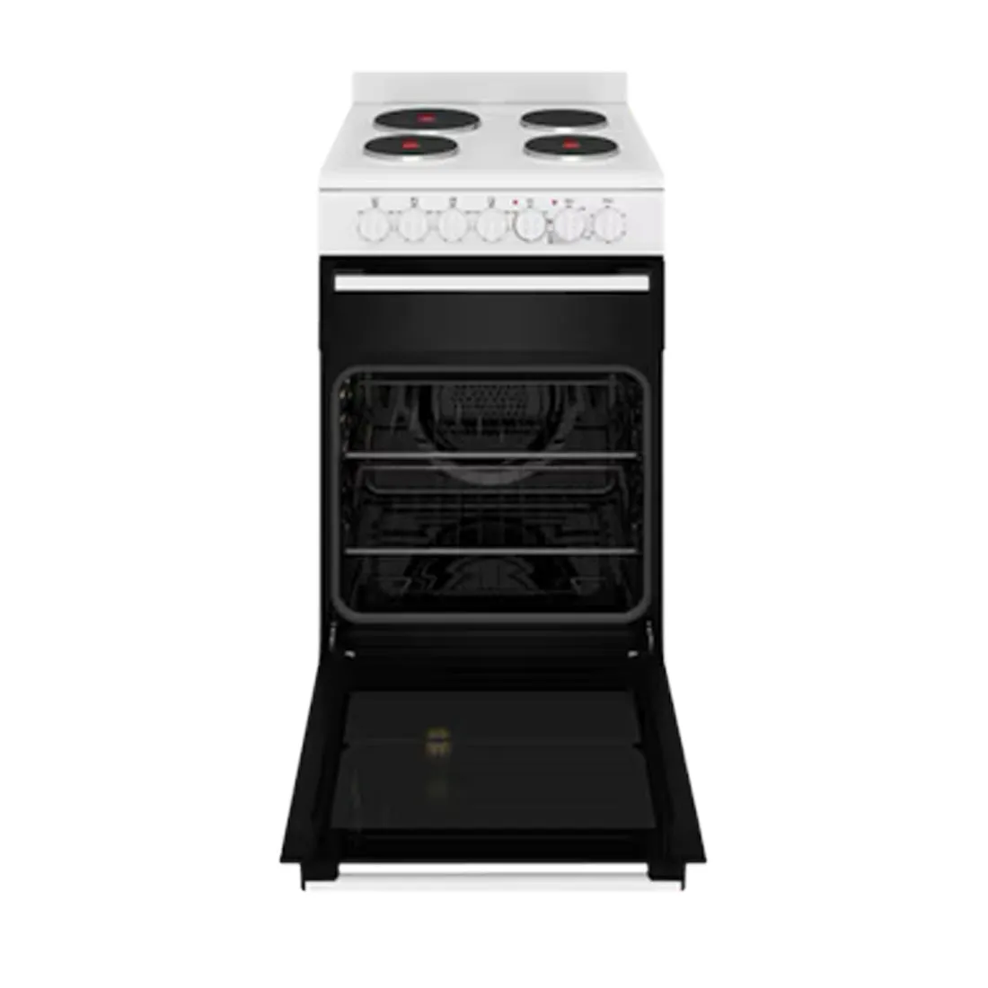 Westinghouse 54cm Freestanding Electric Oven and Solid Cooktop White