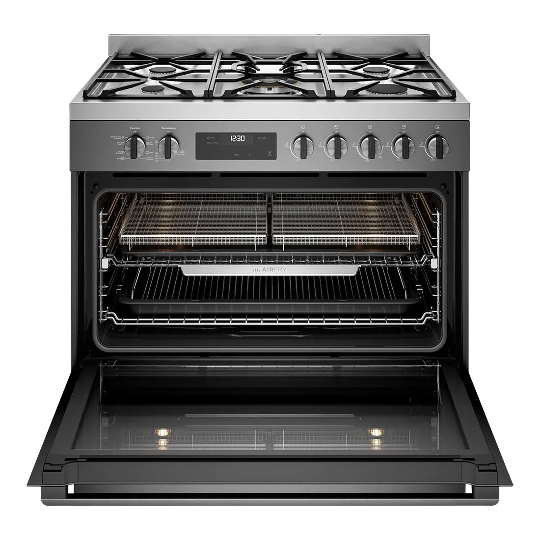 Westinghouse 90cm Dual Fuel Freestanding Oven with AirFry Dark Stainless Steel