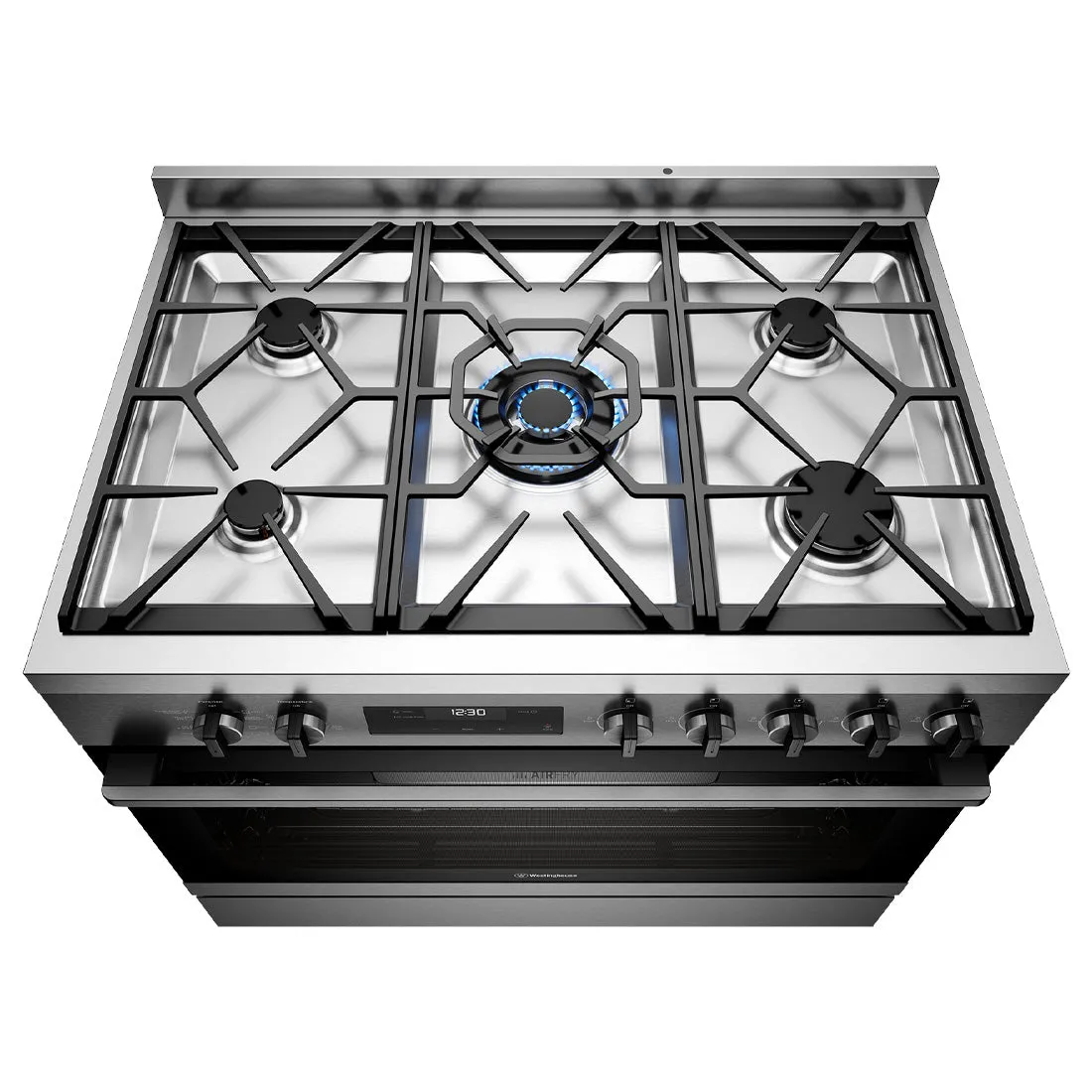 Westinghouse 90cm Dual Fuel Freestanding Oven with AirFry Dark Stainless Steel