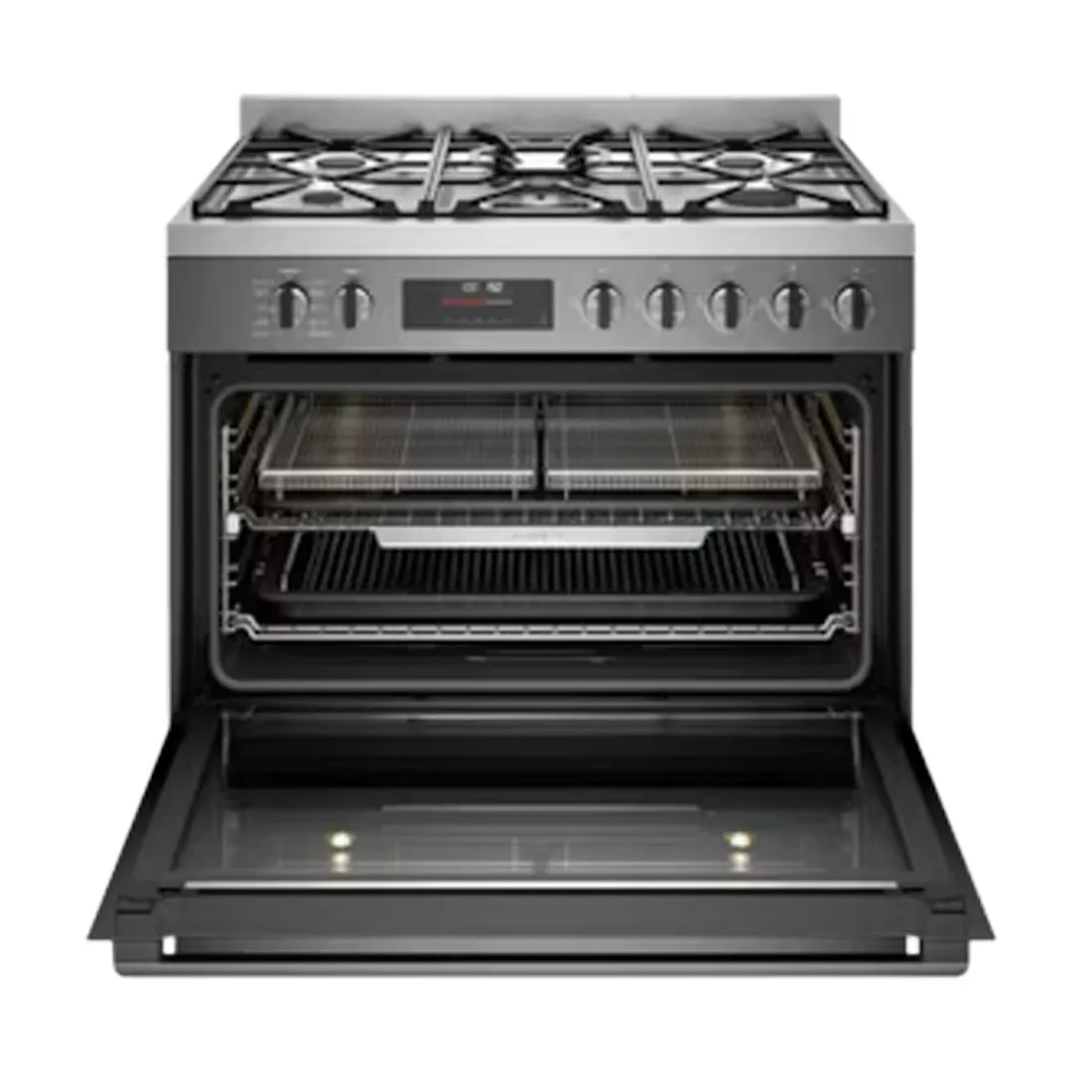Westinghouse 90cm Dual Fuel Pyrolytic Freestanding Oven with AirFry Dark Stainless Steel