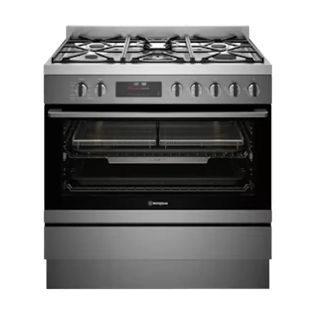 Westinghouse 90cm Dual Fuel Pyrolytic Freestanding Oven with AirFry Dark Stainless Steel