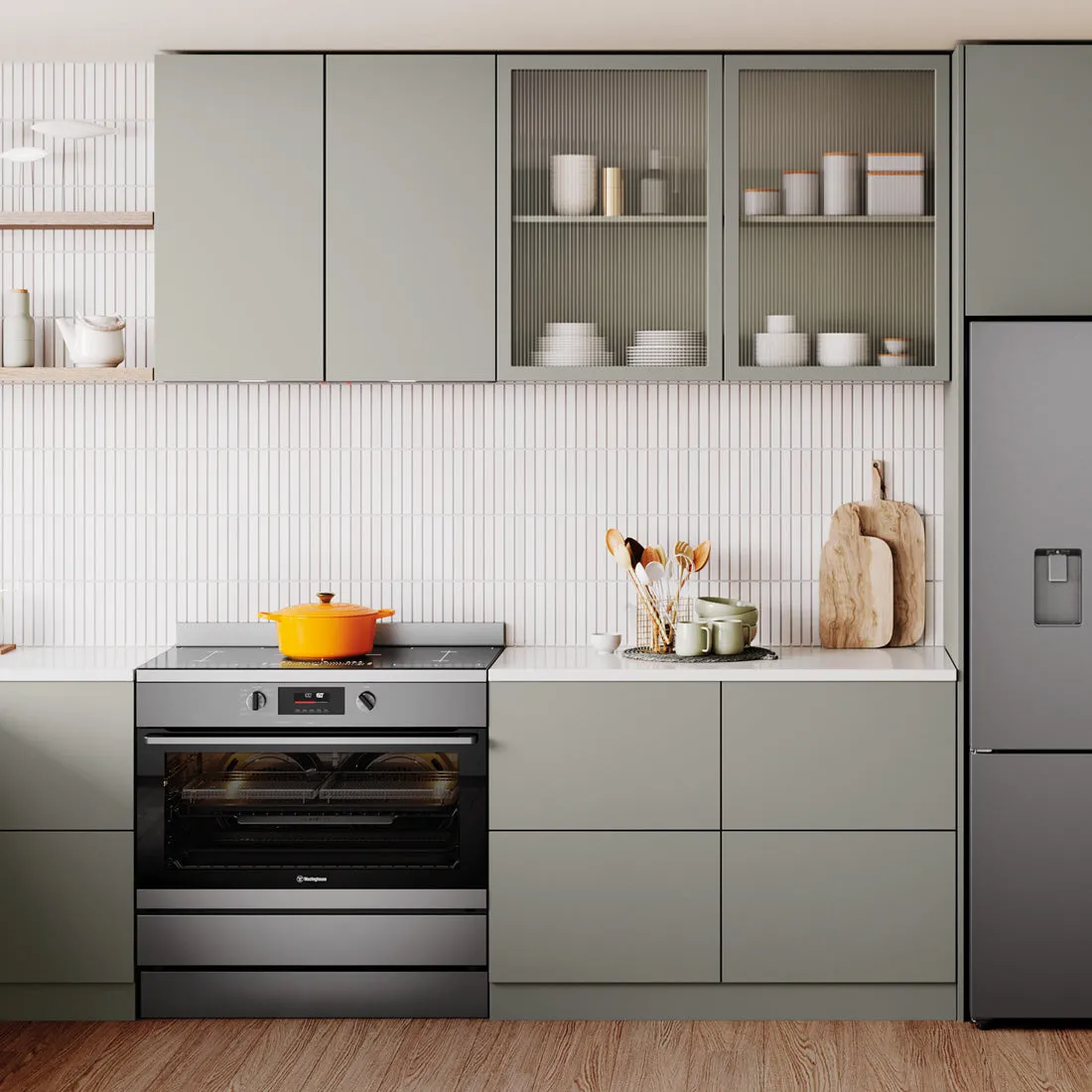 Westinghouse 90cm Electric Pyrolytic Freestanding Oven with AirFry Dark Stainless Steel