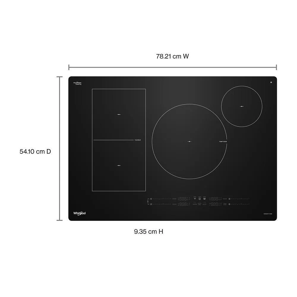 Whirlpool WCIT7530SB 30" Intelligent Induction Cooktop With Temp Cook&#8482; Technology And Wipeclean&#8482; Coating