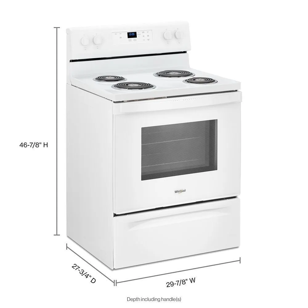 Whirlpool WFC150M0JW 4.8 Cu. Ft. Whirlpool Electric Range With Keep Warm Setting