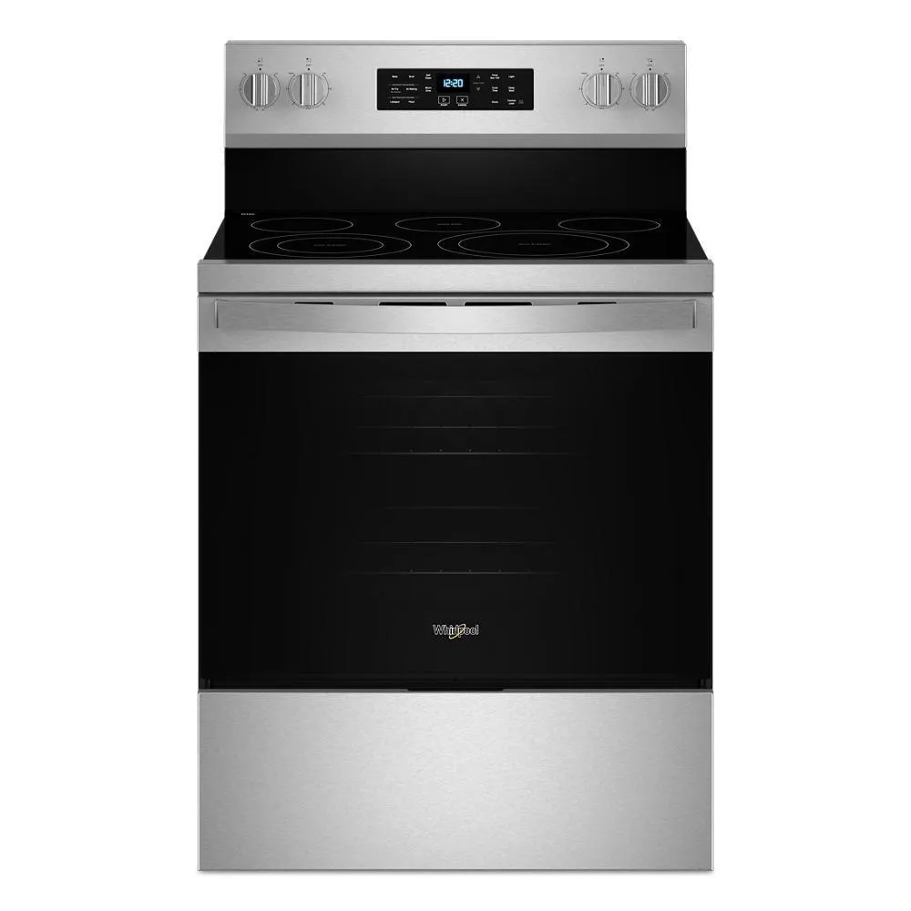 Whirlpool WFES5030RS 30-Inch Energy Star Electric Range With Air Cooking Technology, No Preheat Air Fry And Air Baking And Self Clean