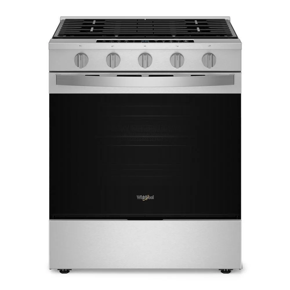 Whirlpool WSGS7530RZ 30-Inch Smart Slide In Gas Range With Air Cooking Technology, No Preheat Air Fry, Wipeclean&#8482; Coating, Steam/Self Clean And High Speed Preheat
