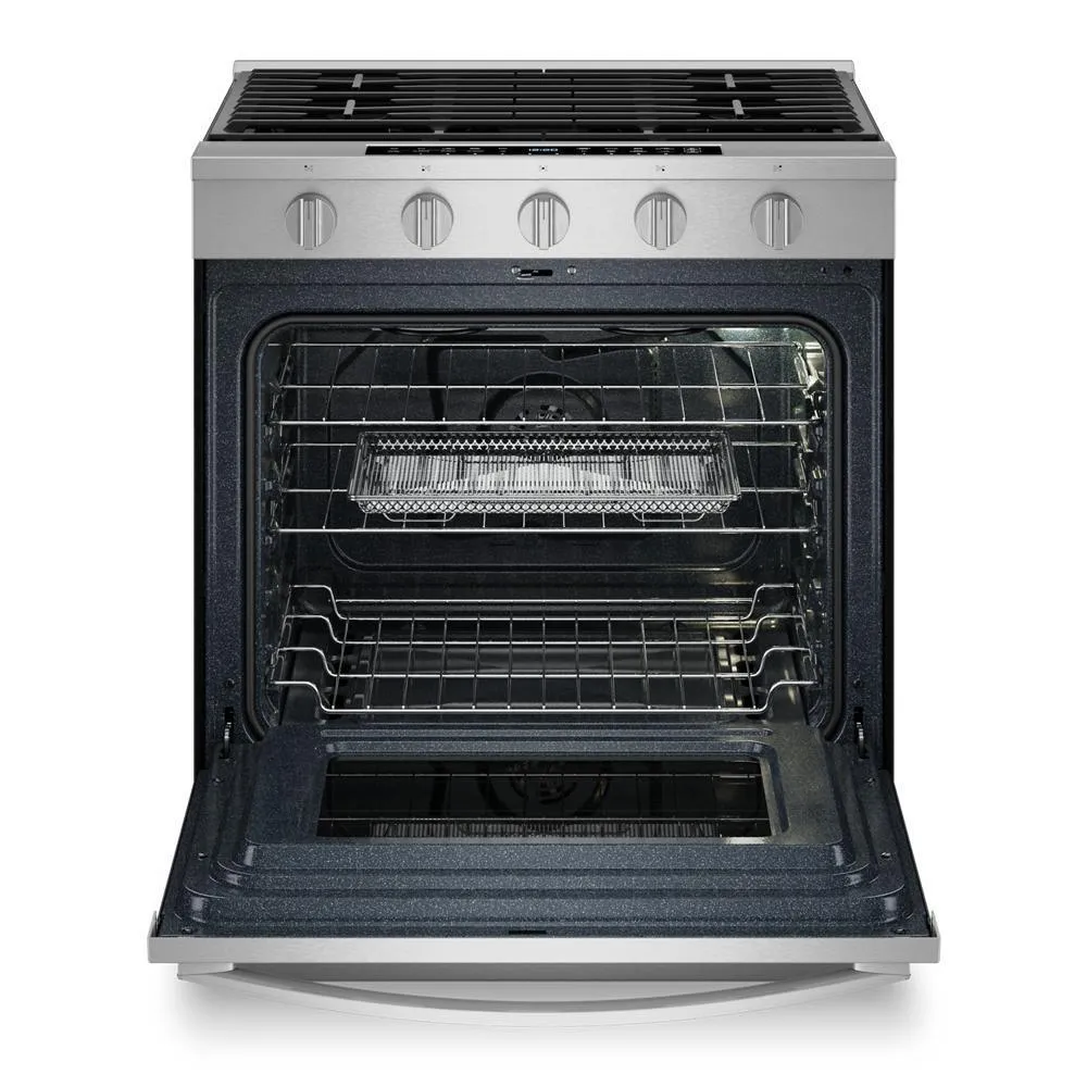 Whirlpool WSGS7530RZ 30-Inch Smart Slide In Gas Range With Air Cooking Technology, No Preheat Air Fry, Wipeclean&#8482; Coating, Steam/Self Clean And High Speed Preheat
