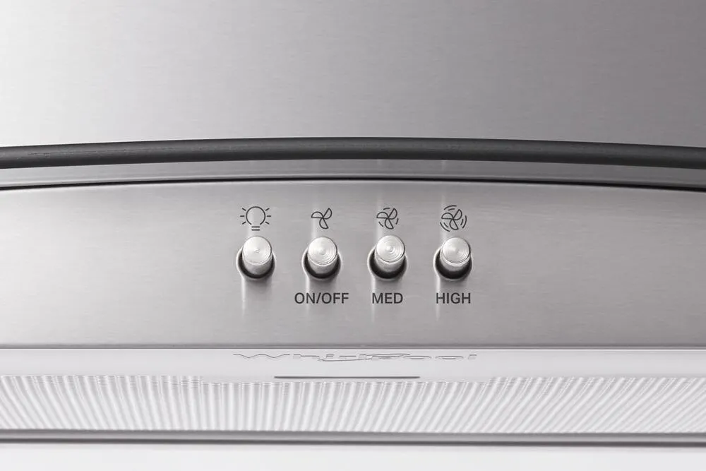 Whirlpool WVW51UC0LS 30" Curved Glass Wall Mount Range Hood