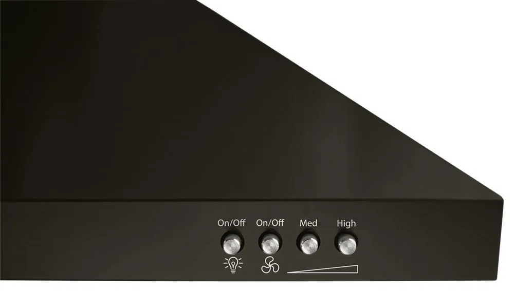 Whirlpool WVW53UC6HV 36" Contemporary Black Stainless Wall Mount Range Hood