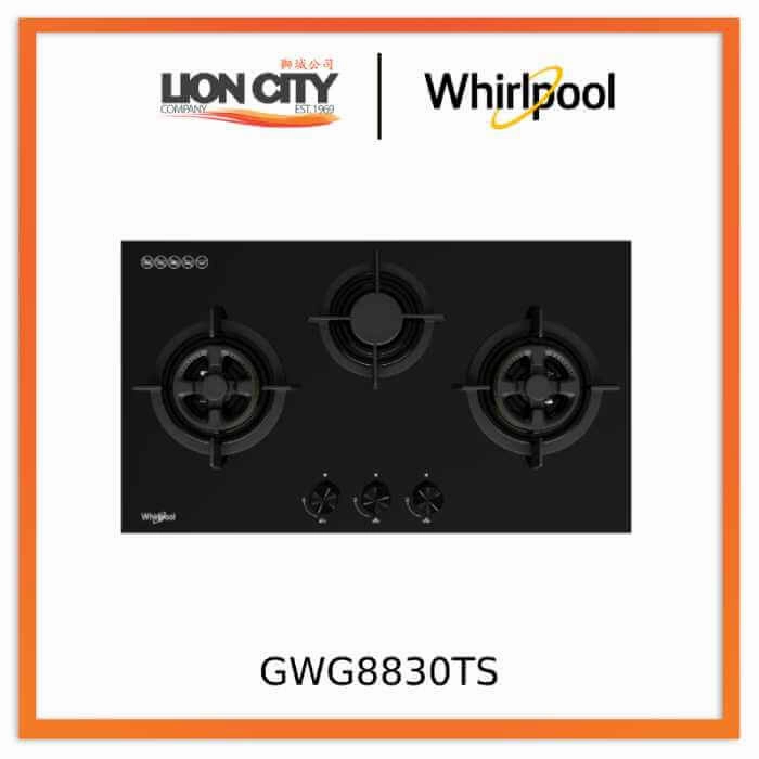 Whirlpool GWG8830TS 88cm 3-Burners Gas Hob (Town Gas)