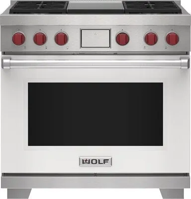 Wolf DF36450GWHPLP 36" Dual Fuel Range - 4 Burners And Infrared Griddle