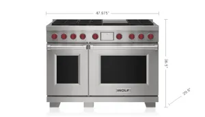 Wolf DF48650GSPLP 48" Dual Fuel Range - 6 Burners And Infrared Griddle