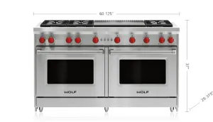 Wolf GR606DG 60" Gas Range - 6 Burners And Infrared Dual Griddle