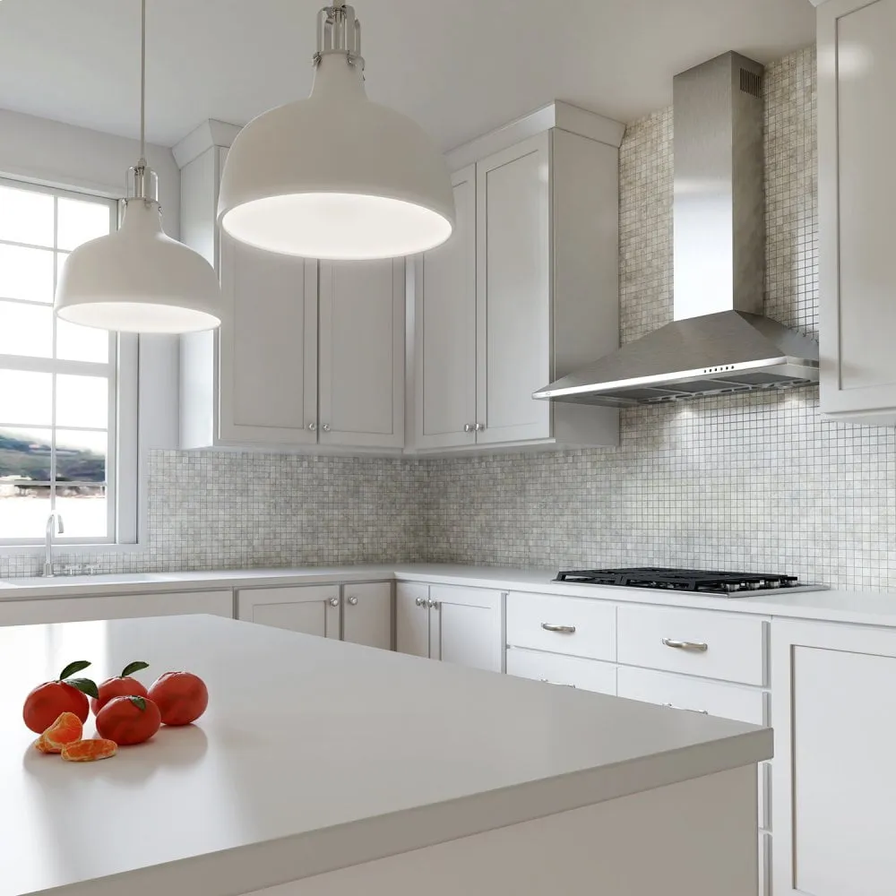 Xo Appliance XOB36WC 36" 600/395 Cfm Italian Made Wall Mount Chimney Range Hood White