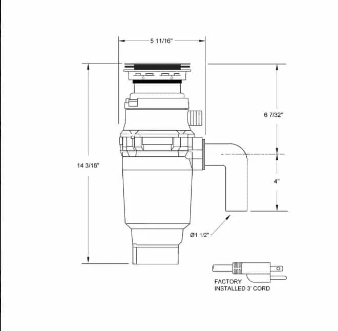 Xo Appliance XOD12BUILDER 1/2 Hp Twist Lock Mount, Continuous Feed Disposal