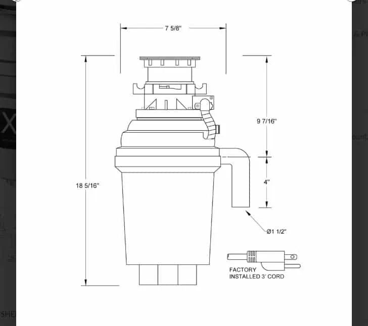 Xo Appliance XOD1HPBF 1 Hp Twist Lock Mount, Batch Feed Disposal