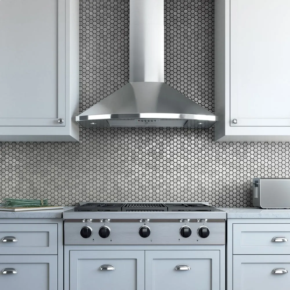 Xo Appliance XOS36S 600 Cfm 36" Italian Made Curving Front Wall Mount Range Hood Stainless