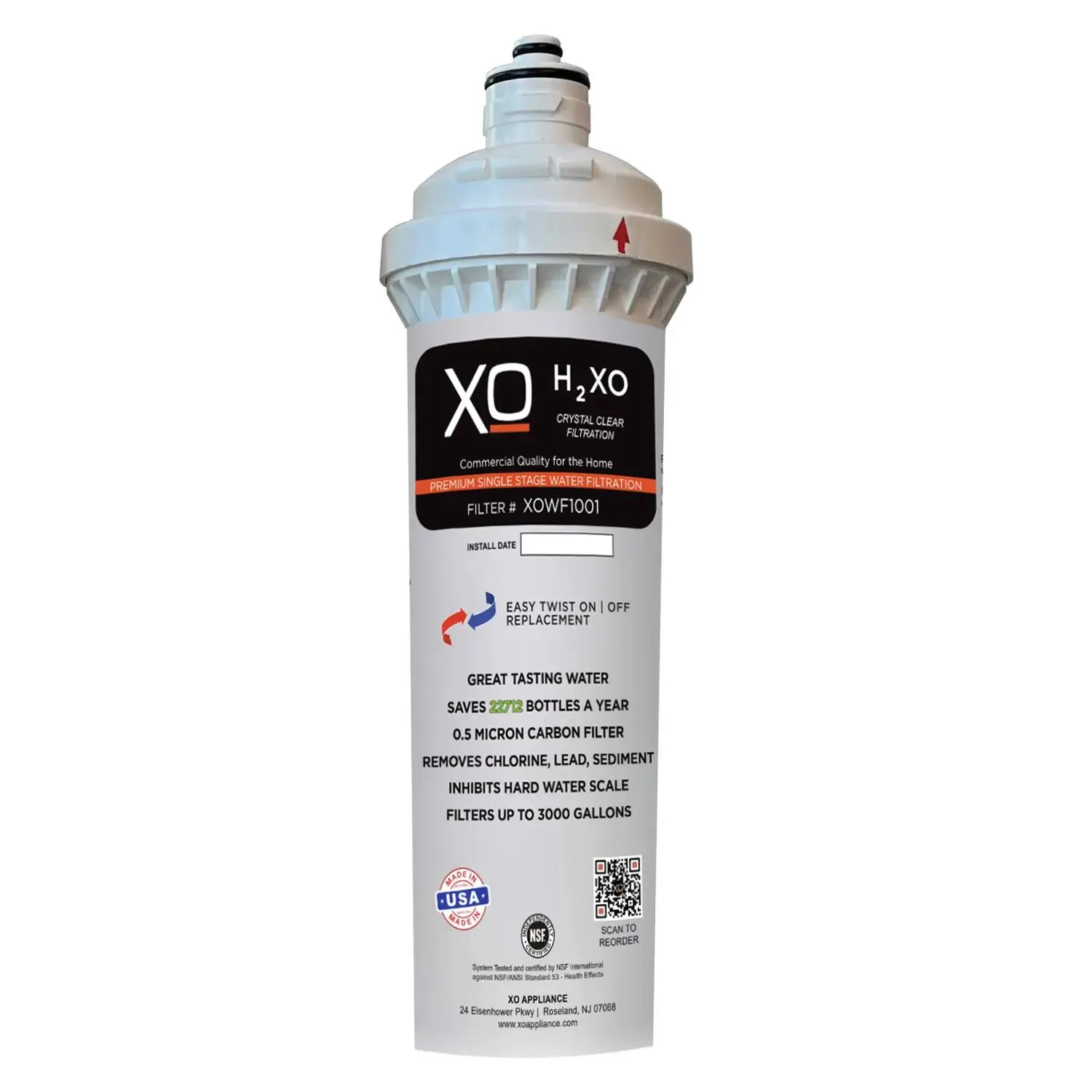 Xo Appliance XOWF1000SYS Single Stage Home Water Filtration System