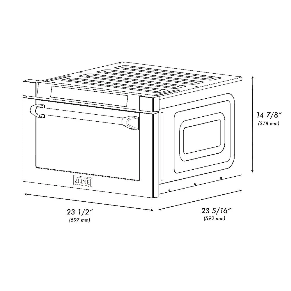 ZLINE 24 in. 1.2 cu. ft. Built-in Microwave Drawer in Stainless Steel with a Traditional Handle (MWD-1-H)