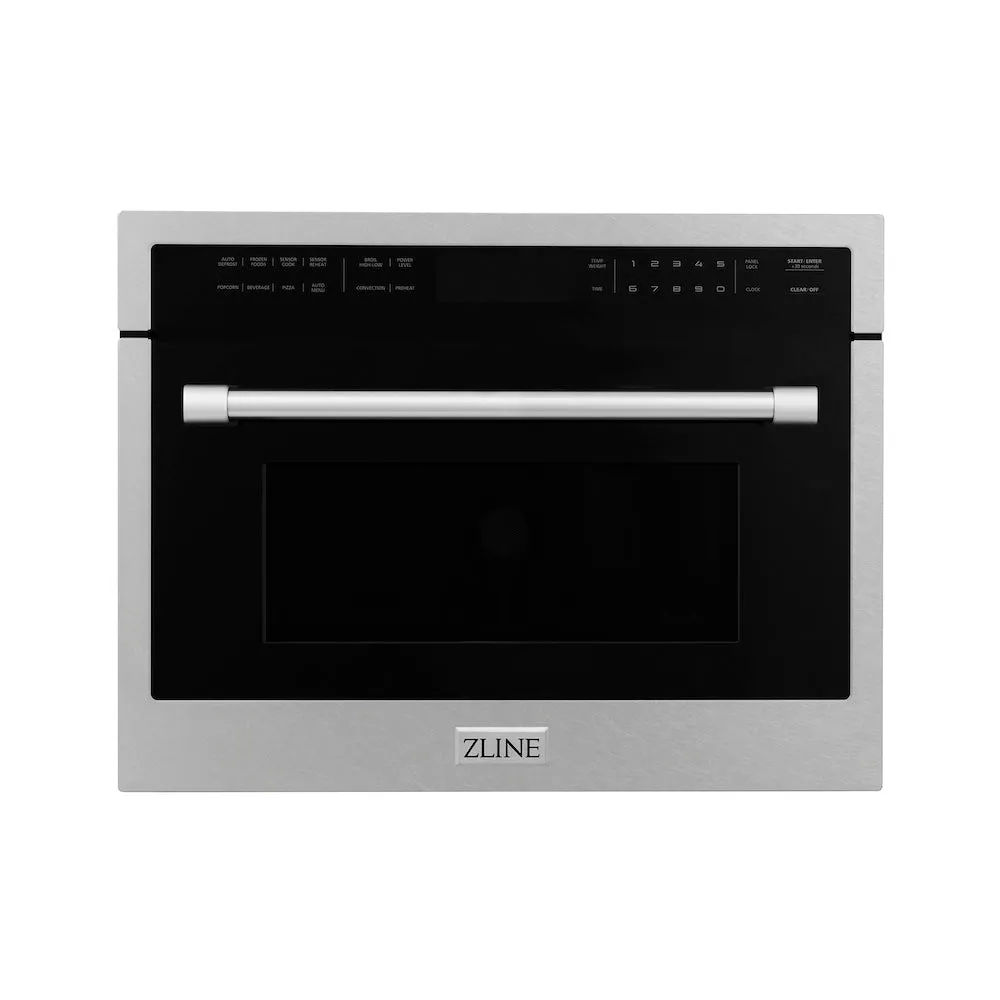 ZLINE 24 in. 1.6 cu ft. Built-in Convection Microwave Oven in Satin Stainless Steel with Speed and Sensor Cooking (MWO-24-SS)