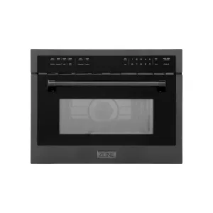 ZLINE 24 in. Black Stainless Steel Built-in Convection Microwave Oven with Speed and Sensor Cooking (MWO-24-BS)