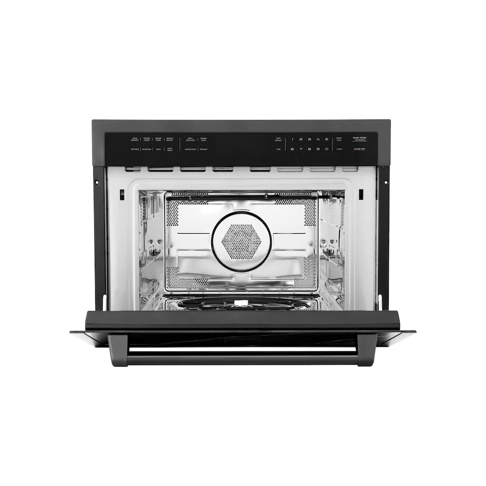 ZLINE 24 in. Black Stainless Steel Built-in Convection Microwave Oven with Speed and Sensor Cooking (MWO-24-BS)